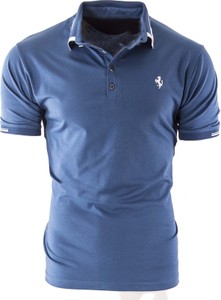 Niebieska koszulka polo Risardi w stylu casual