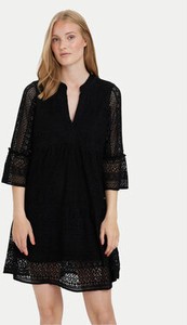 Czarna sukienka Vero Moda z długim rękawem z dekoltem w kształcie litery v