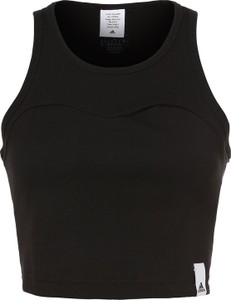 Czarny top Adidas Sportswear w sportowym stylu z bawełny