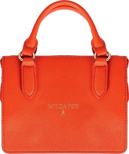 Pomarańczowa torebka ubierzsie.com ze skóry ekologicznej do ręki średnia
