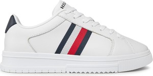 Sneakersy Tommy Hilfiger Supercup Lth Stripes Ess FM0FM04895 White YBS
