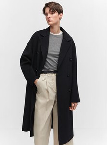 Czarny płaszcz Mango przejściowa w stylu casual