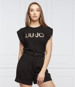 Czarny t-shirt Liu-Jo w młodzieżowym stylu