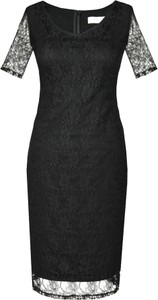 Czarna sukienka Fokus ołówkowa w stylu klasycznym midi
