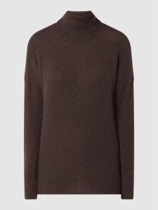 Brązowy sweter Moss Copenhagen z wełny w stylu casual
