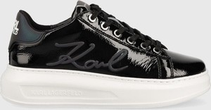 Buty sportowe Karl Lagerfeld sznurowane ze skóry na platformie