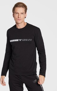Czarna koszulka z długim rękawem Emporio Armani w młodzieżowym stylu