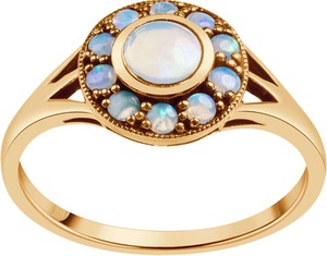 Wiktoriańska - Biżuteria Yes Złoty pierścionek z opalami - Kolekcja Wiktoriańska