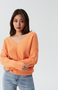 Pomarańczowy sweter Diverse w stylu casual z dzianiny