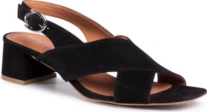 Czarne sandały Sergio Bardi z klamrami ze skóry w stylu casual