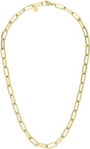 Manoki Modny złoty naszyjnik damski łańcuch paper clip ze stali szlachetnej