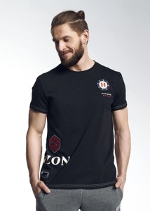 Czarny t-shirt Ochnik z krótkim rękawem z bawełny