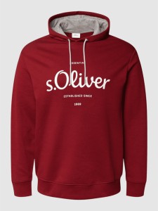 Czerwona bluza S.Oliver z bawełny z nadrukiem w młodzieżowym stylu