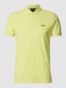 Żółta koszulka polo Hugo Boss w stylu casual z krótkim rękawem