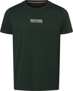 Zielony t-shirt Tommy Hilfiger z bawełny z krótkim rękawem