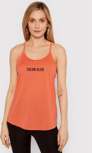 Pomarańczowa bluzka Calvin Klein z okrągłym dekoltem