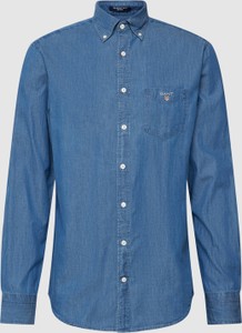 Niebieska koszula Gant z kołnierzykiem button down w stylu casual z jeansu