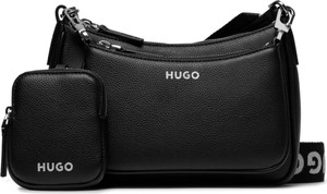 Czarna torebka Hugo Boss na ramię w młodzieżowym stylu
