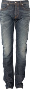 Granatowe jeansy Diesel w street stylu z tkaniny
