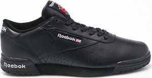 Czarne buty sportowe Reebok Classic w sportowym stylu sznurowane ze skóry