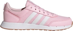 Różowe buty sportowe Adidas z płaską podeszwą sznurowane