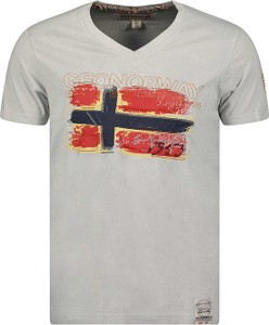 T-shirt Geographical Norway z bawełny z krótkim rękawem z nadrukiem