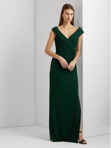 Sukienka Ralph Lauren prosta maxi z dekoltem w kształcie litery v