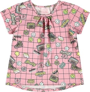 Różowa bluzka dziecięca Quimby w krateczkę