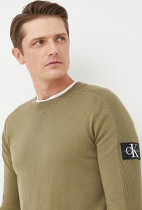 Zielony sweter Calvin Klein z dzianiny w stylu casual