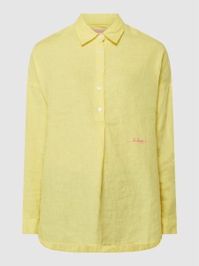 Żółta koszula Frieda & Freddies z lnu z długim rękawem