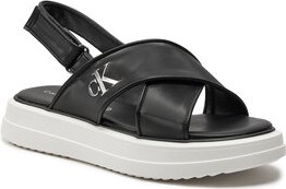 Czarne buty dziecięce letnie Calvin Klein z jeansu