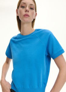Niebieski t-shirt Reserved z krótkim rękawem z okrągłym dekoltem
