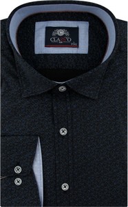 Czarna koszula Classo z tkaniny z klasycznym kołnierzykiem