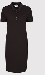 Czarna sukienka Tommy Hilfiger mini w stylu casual z krótkim rękawem