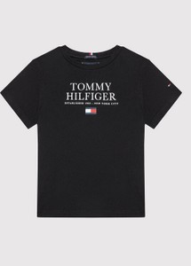 Czarna koszulka dziecięca Tommy Hilfiger dla chłopców