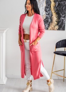 Różowy sweter Fason w stylu casual z wełny