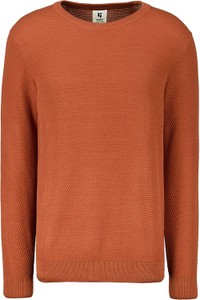Pomarańczowy sweter Garcia z bawełny z okrągłym dekoltem