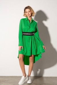 Zielona sukienka Lidia Kalita w stylu casual z kołnierzykiem