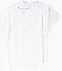 Calvin Klein T-shirty pakowane po 2 szt. Mężczyźni Bawełna biały jednolity