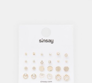 Sinsay - Kolczyki 12 pack - złoty