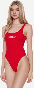 Czerwony strój kąpielowy Hugo Boss w sportowym stylu