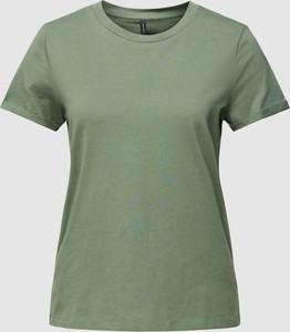 Zielona bluzka Vero Moda z bawełny z krótkim rękawem