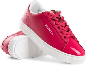 Różowe buty sportowe Trussardi w sportowym stylu sznurowane
