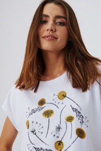 T-shirt Moodo.pl z bawełny w młodzieżowym stylu z okrągłym dekoltem