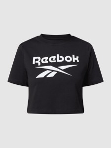 Czarny t-shirt Reebok z bawełny w sportowym stylu