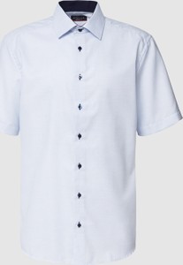Koszula Eterna z bawełny z krótkim rękawem z klasycznym kołnierzykiem