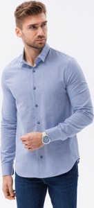 Niebieska koszula Ombre z bawełny w stylu casual