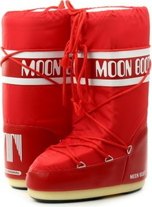 Czerwone śniegowce Moon Boot sznurowane