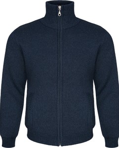 Granatowy sweter M. Lasota w stylu casual ze stójką
