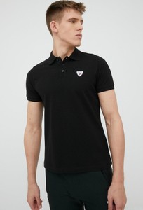 Czarna koszulka polo ROSSIGNOL z bawełny w stylu casual